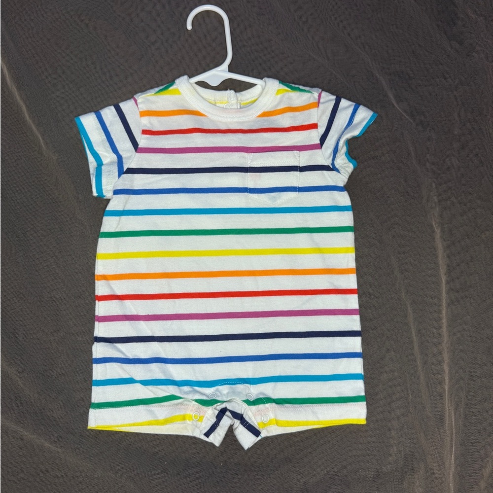✨3 for $20 ✨ Primary Multicolor Striped Baby Romper